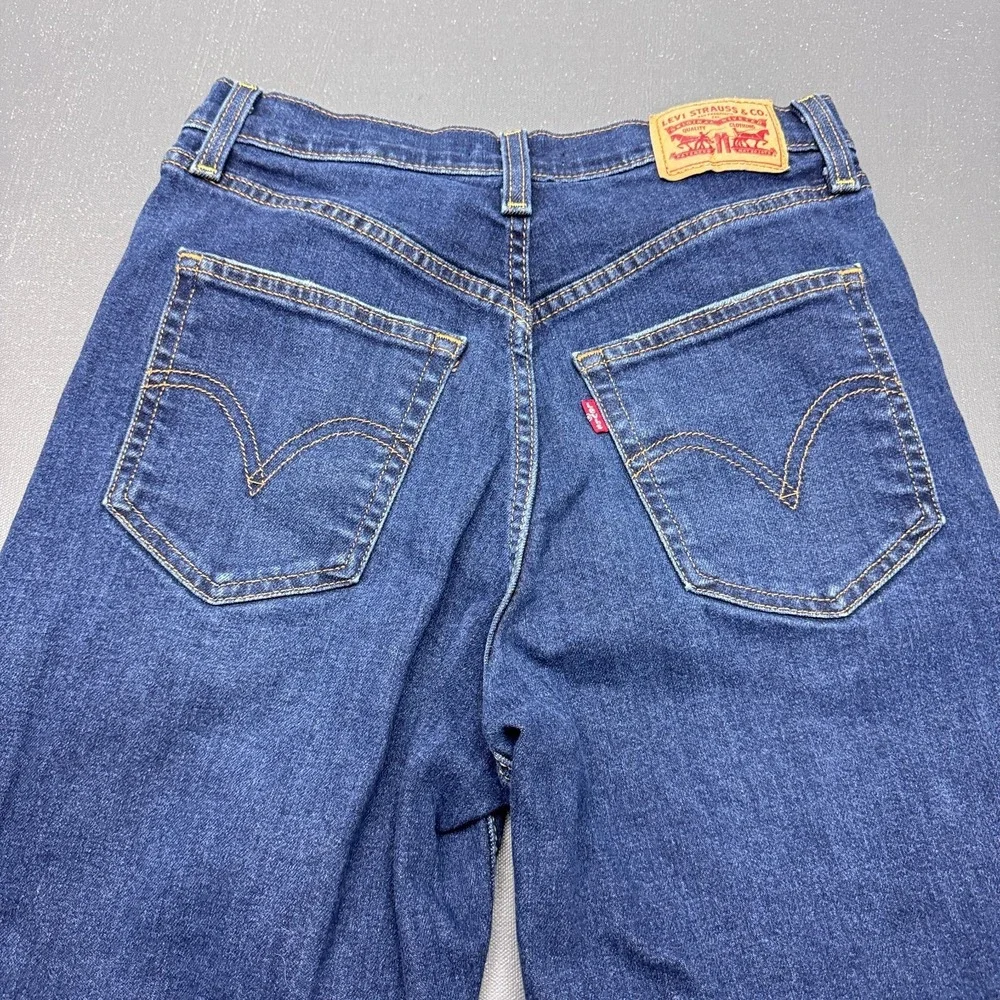 Levi's Women W27 L27 Ribcage Straight Ankle High Rise Distressed Blue Jeans Fit
